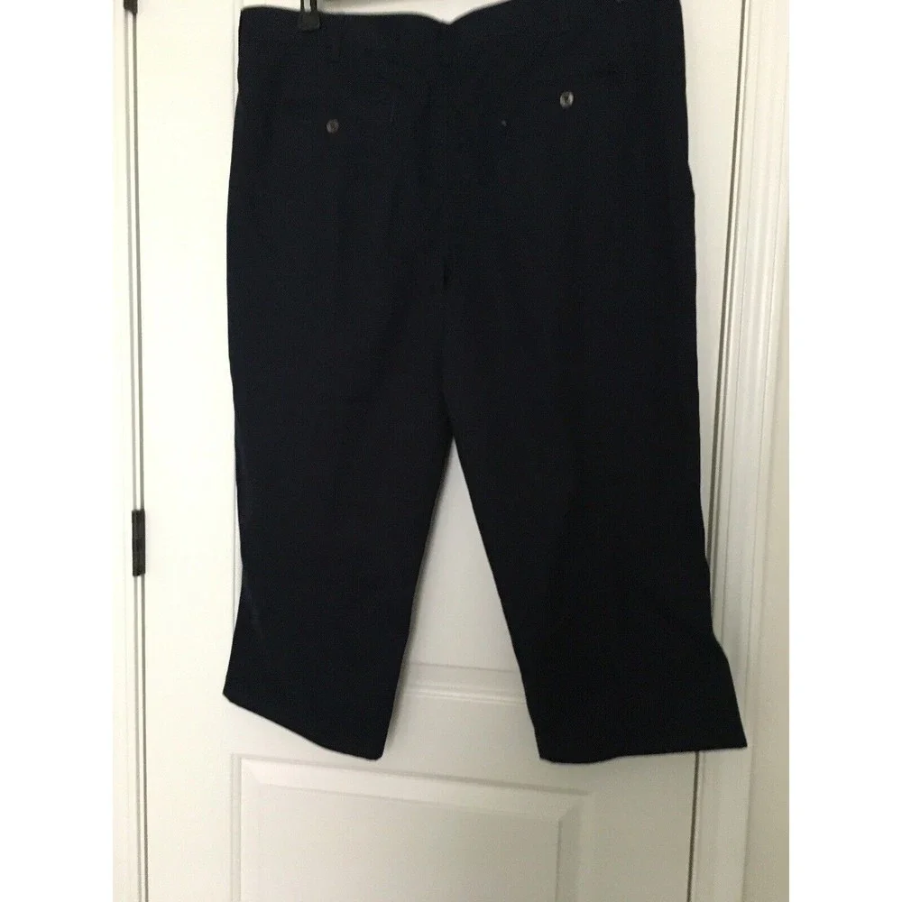 Basic Editions Men's Big & Tall Pleated Front Capri Pants Size 42 Blue